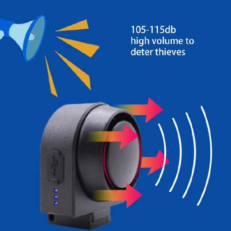 Sensitivity Adjustable Alarm Horn Vibration Alarm for Scooter Road Bike Electric Bike Security Alarm System with Remote
