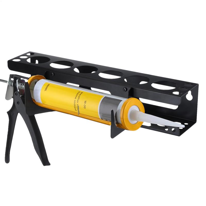 New Caulk Tube Holder Metal Grease Tube Rack Wall Mounted Sealant Organizer Hand Caulking Tube Rack Caulking Tool Organizer