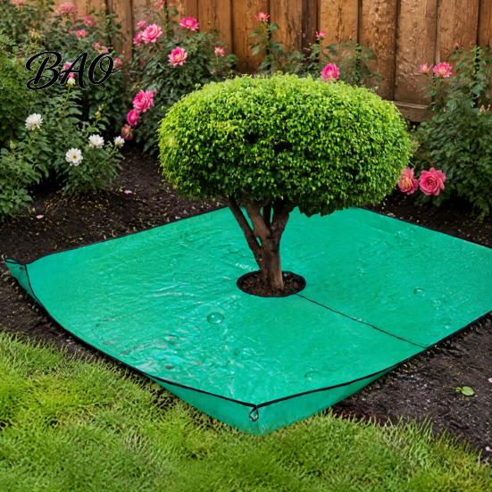 Tree Leaf Catcher Tarp Landscape Pruning with Hole, Metal Buckles, Waterproof Waste Tarp, Yard Work Utility Accessory Garden Bush Trimming for