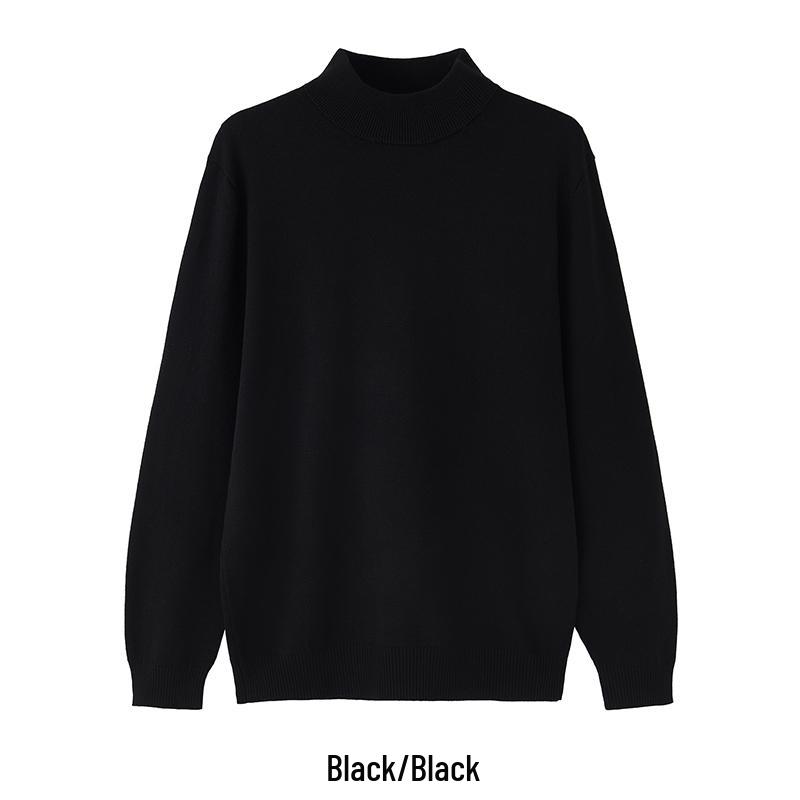 

Men s Korean Style Loose Fit Knit High-Neck Long Sleeve Sweater for Autumn and Winter XL