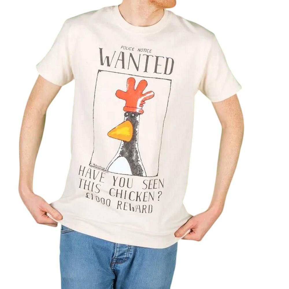 Wallace and Gromit Mens Feathers McGraw Wanted Poster T-Shirt