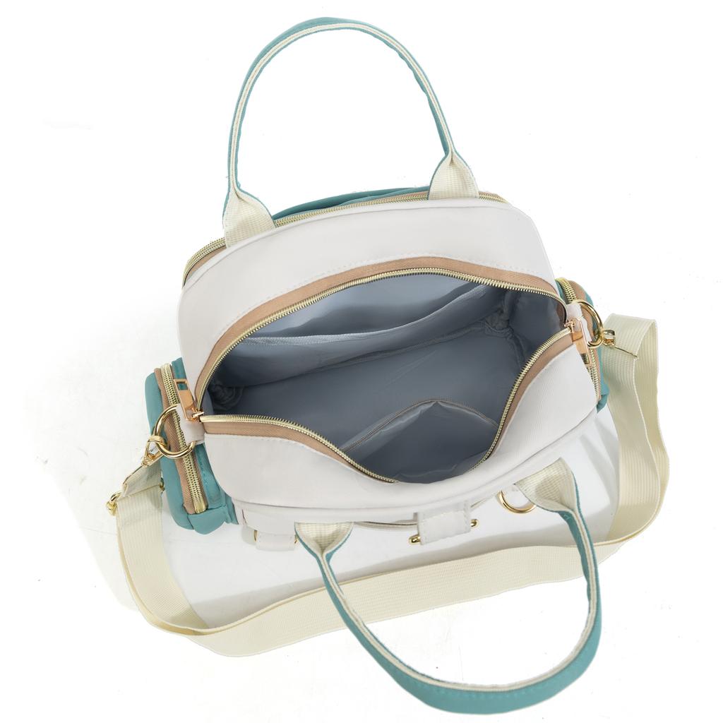 Oxford Mummy Tote Bag Multifunctional Backpack Baby Diaper Shoulder Bags Outdoor Baby Insulated Bottle Handbag Women'S Portable Stroller Backpack