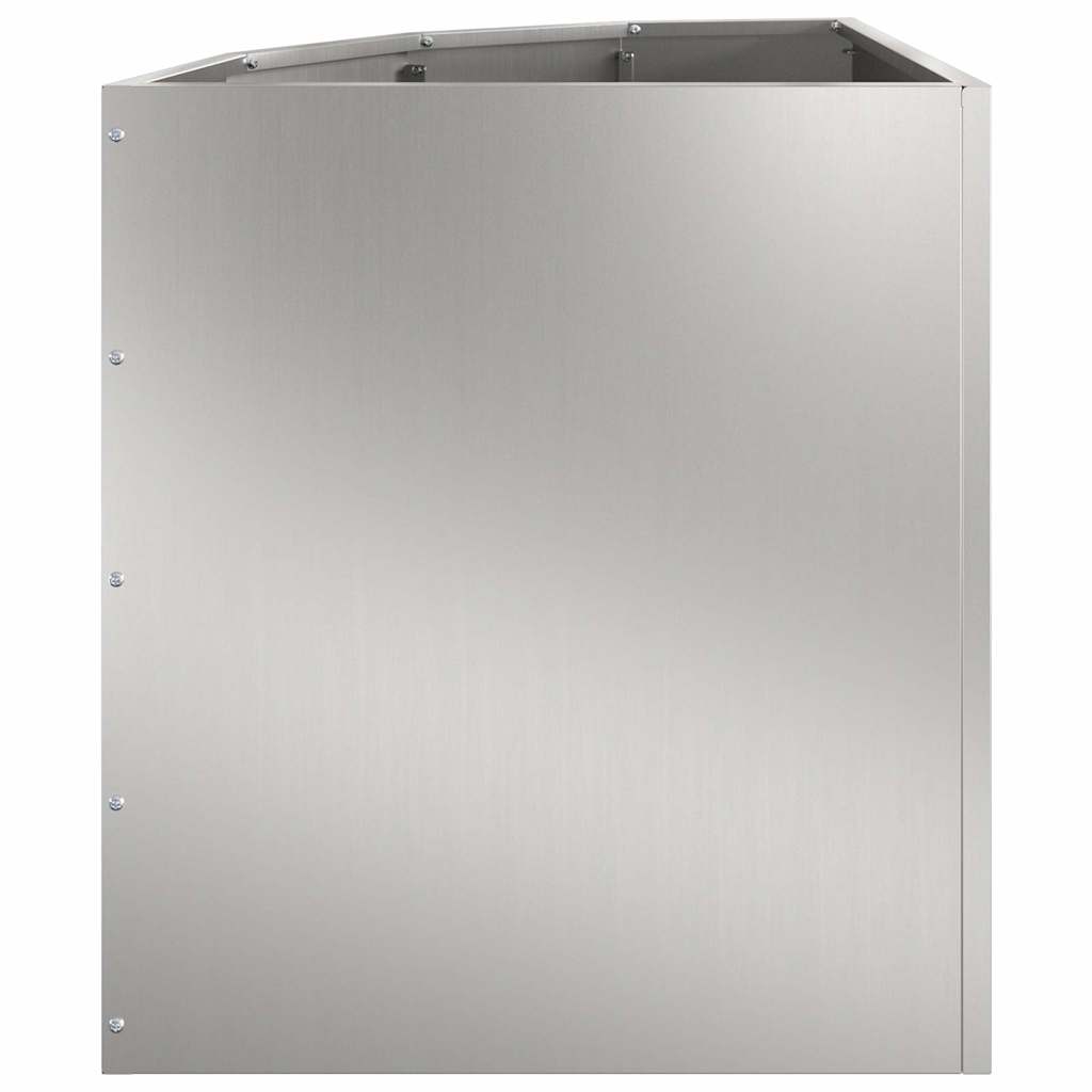 Corner Planter Silver 45 X 45 X 50 Cm Galvanized Steel