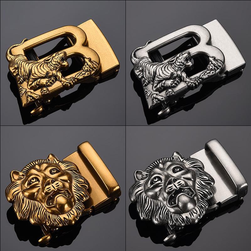 Men's Retro Leather Belt with Chinese Dragon Alloy Automatic Buckle