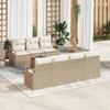 Garden Sofa Set with Cushions 8 Pcs Beige Poly Rattan