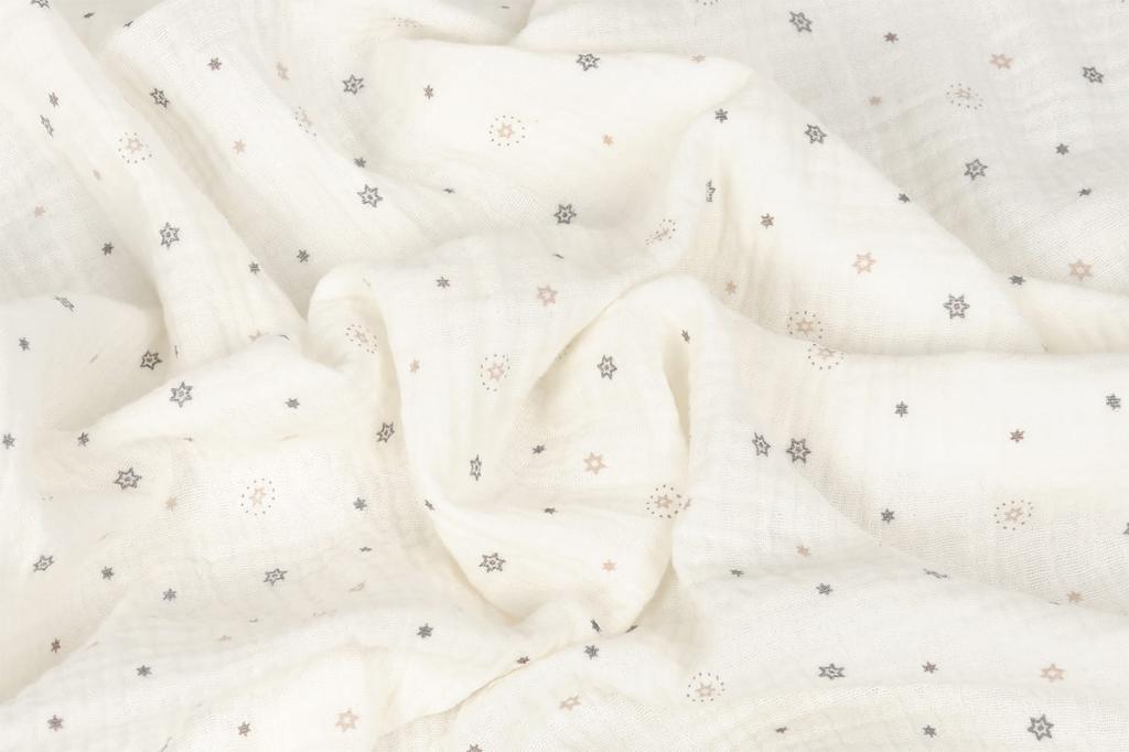 Muslin design diaper 3 pack 70x80 white with stars