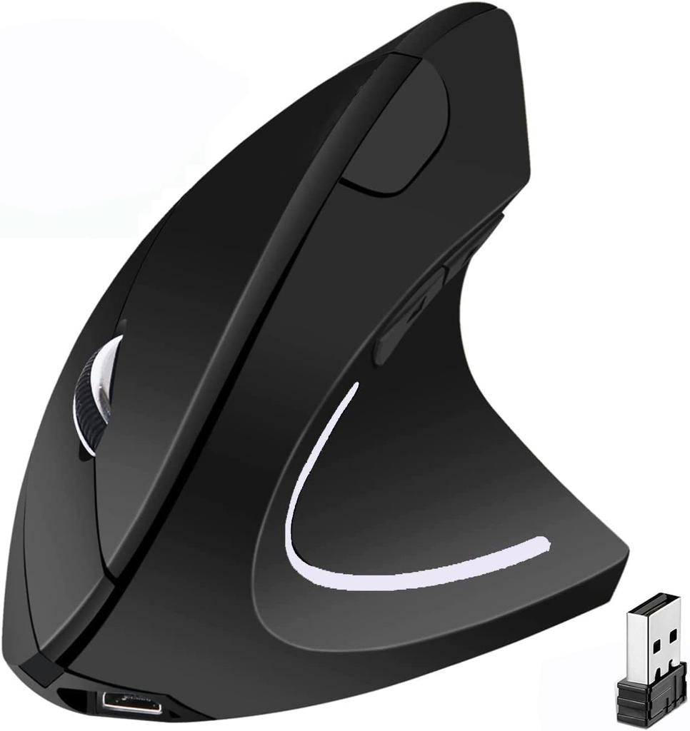 BeWishes Ergonomic Mouse, High-Precision Vertical Wireless Mouse, Rechargeable 2.4GHz Optical Vertical Mouse with 3 Adjustable DPI Settings