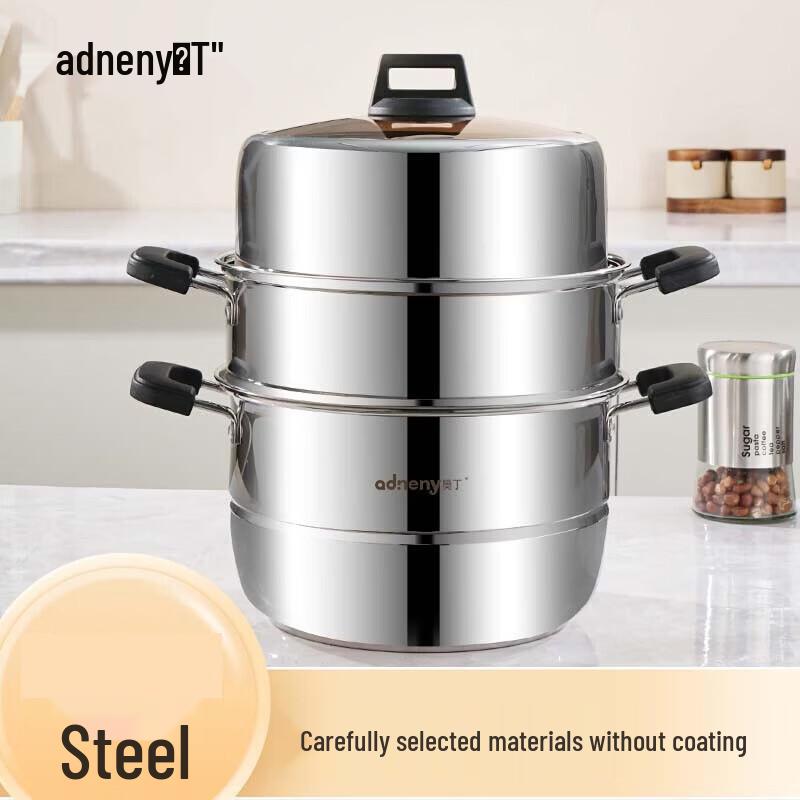 Adneny 3-Layer Stainless Steel Steamer Pot, 30cm