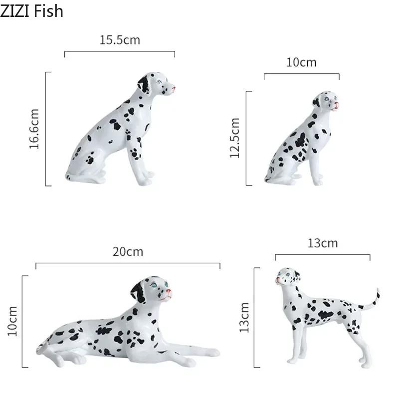 Dalmatians Sculpture Desk Decoration Ornaments Dog Statue Ceramic Crafts Modern Home Decor Artwork Room Aesthetics Dog Statuette