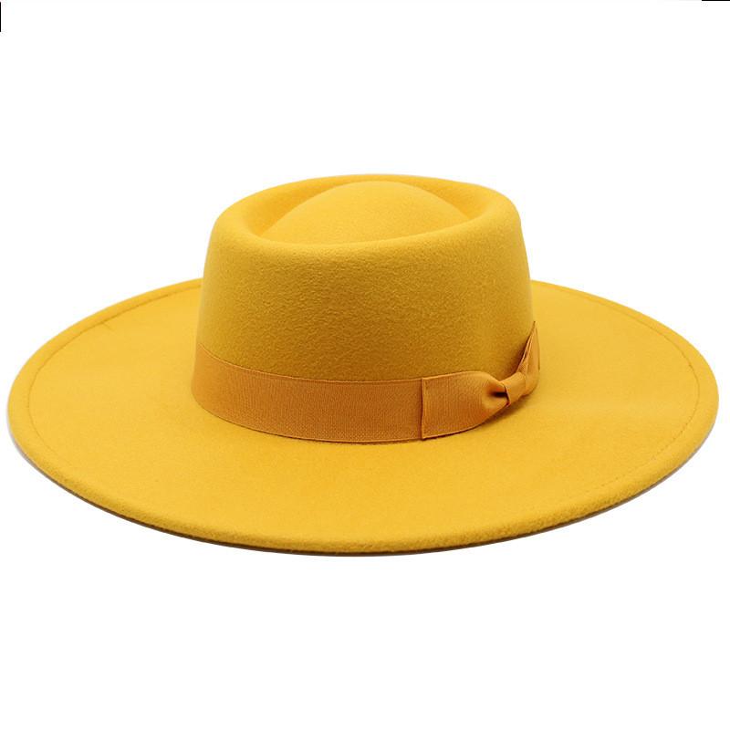 Wool Felt Fedora Hat For Men Women With Wide Brim In Classic Black For Formal Events