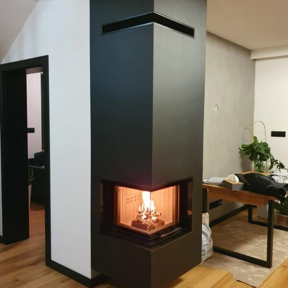 Steel fireplace KRATKI MBN left 8 kW Ø 200