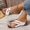 2025 Summer Women Wedges Slippers Female Peep Toe Slippers New Shoes Luxury Outdoor Beach Platform Sandals Slides Women