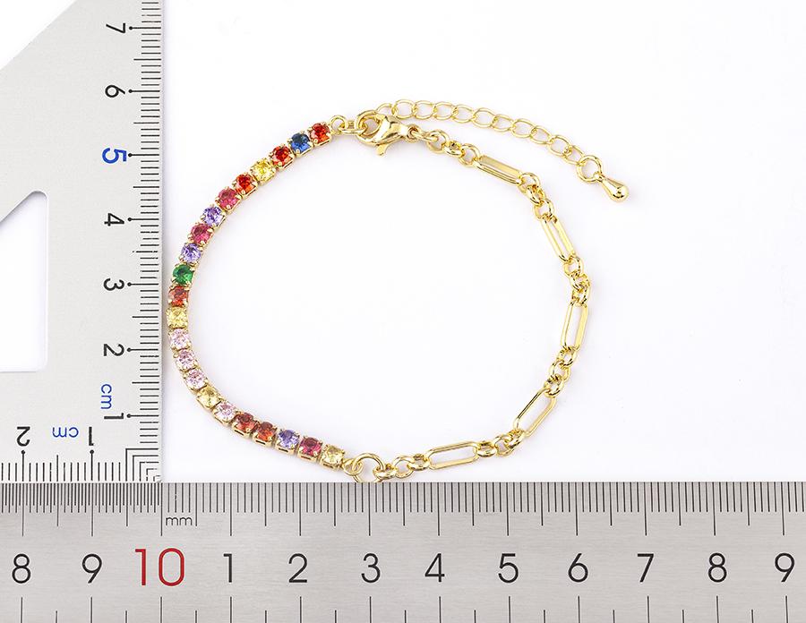 Nidin Classic 5 Colors Bracelets Fashion Paperclip Link Chain Light Luxury Zircon Charm Bangle Women Jewelry Party Fine Gift