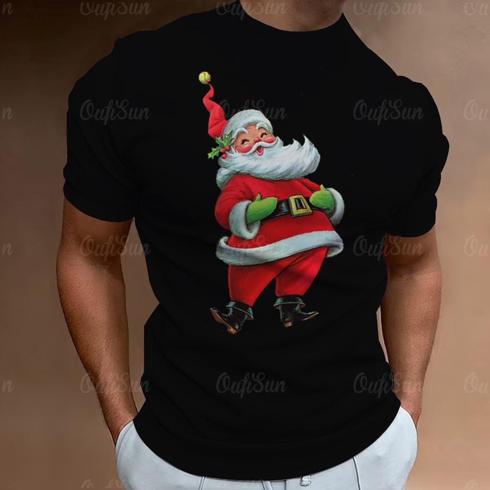 Funny Santa Claus Print Christmas T-Shirts 3d Oversized Tops Tees Mens Shirts Summer Holiday Casual O-Neck Male Harajuku Clothes