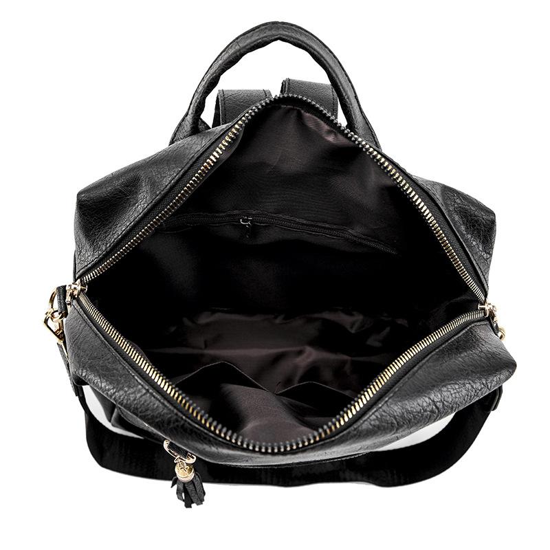 Rucsac pentru Femei Stil Coreean Nou la Modă Simplu Ghiozdan Material PU Rucsac Mare pentru Geanta Femeilor Anti-furt Tendință