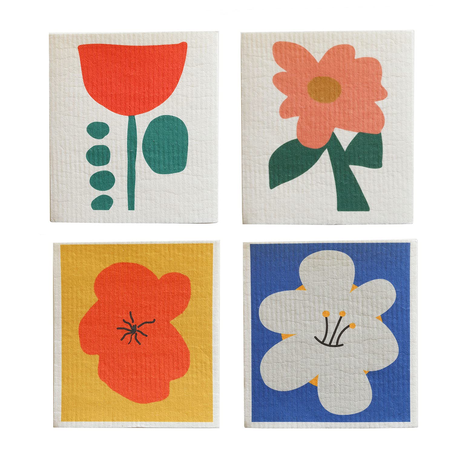 

Longwu Kitchen Cellulose Original Sponge Natural Antibacterial Cloths, Dishcloths, 4-Piece Set, 17x20cm, Design, Wipes, Fiber, Absorbent,