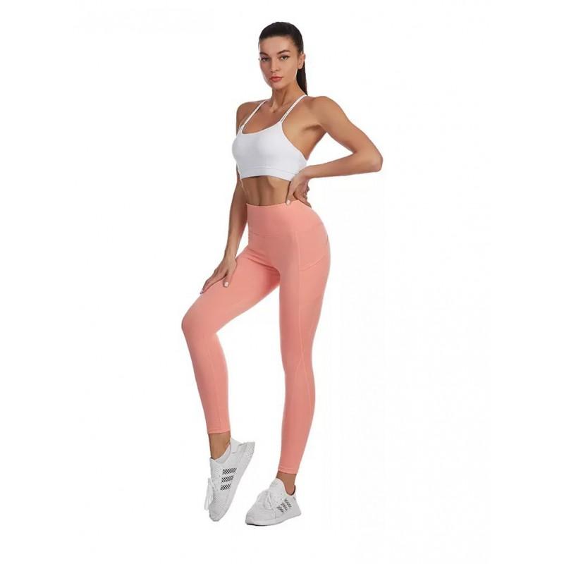 Womens High Waist Tummy Control Leggings With Pockets Yoga Running Gym Workout