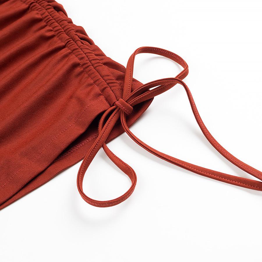 2025 Spring Women's Halter Pleated Sexy Backless Bodycon Dress