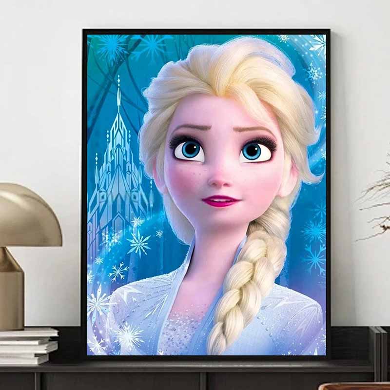Disney Diamond Painting of Elsa From Frozen Diamond Mosaic Cross-stitch, Diamond Inlay Room Decoration Gift