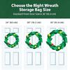 Home Wreath Storage Bag, Round Fabric Case with Carry Handle for Holiday Closet Organization and Shelf Storage
