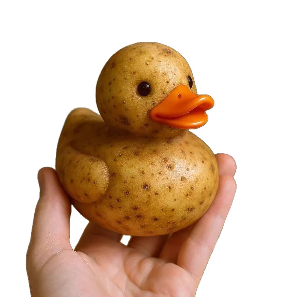 Whimsical Vegetable Duck Resin Figurine | Creative Home Decor Quirky Table Ornament