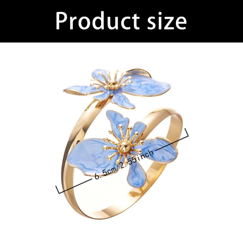 Multifunctional Adjustable Flower Shape Metal Bangle Bracelet Adjustable Diameter for Trendy Accessories and Gift Giving