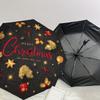 1pc Christmas Wreath Gold Glitter Umbrella with Plastic Handle,Suitable for All Seasons Home Travel Outdoor UmbrellaDD494