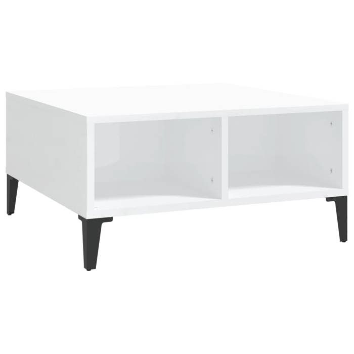 VidaXL Coffee Table High Gloss White 60x60x30 Cm Chipboard
