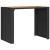 Garden Bar Table with Wooden Top Black 145 x 80 x 110 cm Poly Rattan