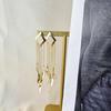 Geometric Shape Fringed Earrings Exaggerated Design Diamond Earrings Trendy Long Metal Wind Earrings Earrings