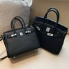 First Layer Cowhide Platinum Bag, Genuine Leather Women'S Bag, Large-Capacity Handbag, Strict Women'S High-End Commuting Shoulder Messenger Kelly Bag