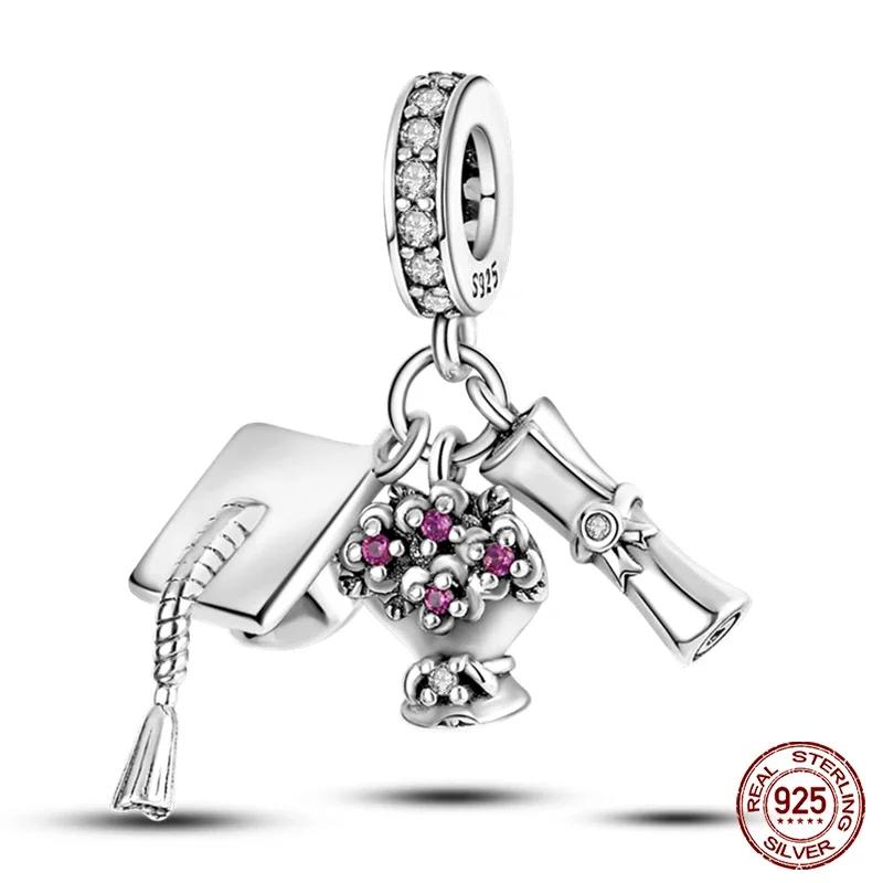 925 Silver Fashion Camera Coffee Cup Flower Charms Beads Fit 925 Original Bracelet DIY Birthday Jewelry Making for Women