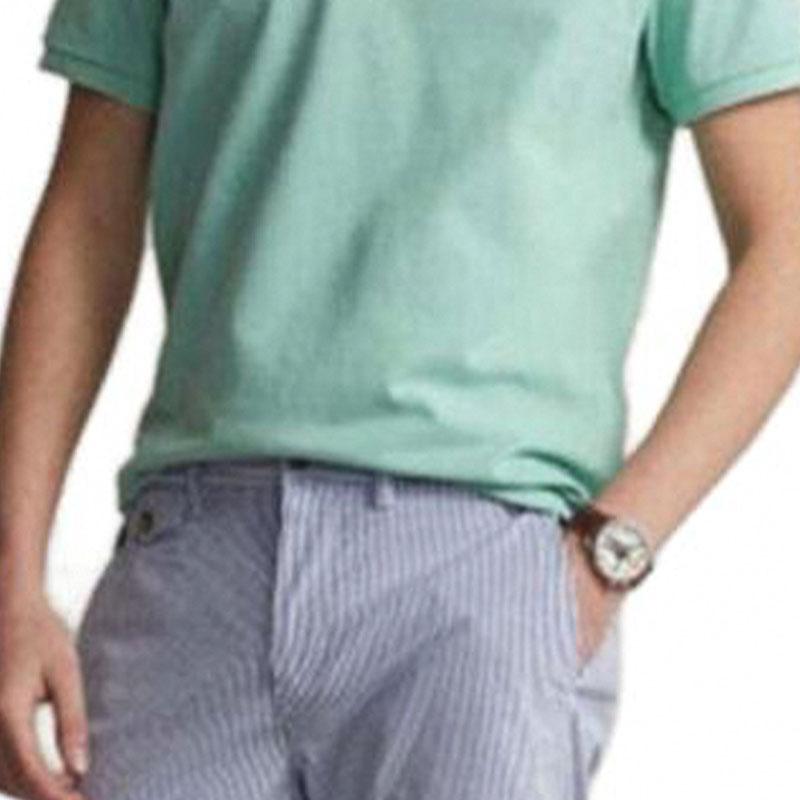 Polo Ralph Lauren Solid Color Logo Embroidered Casual Short Sleeve Polo Shirt Men tops Sea-Green 710680784-281