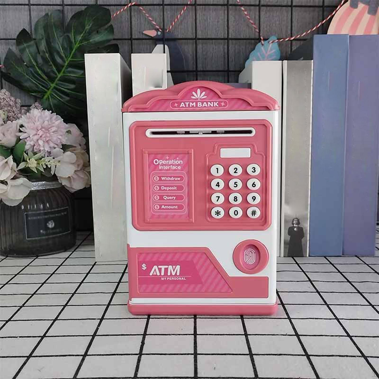 

Копилка для детей Банкомат Деньги Банка Маленькая Банка Мальчики Девочки pink