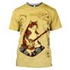 Summer T-shirt Men Cool Street Fashion Casual Men's Cat Print 3D Print T-shirt Street Casual Top