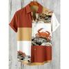 Men's Summer Short-sleeved Shirt Fun Ocean Theme 3D Printed Shirt Hawaiian Vacation Casual Outdoor Men's and Women's Shirt