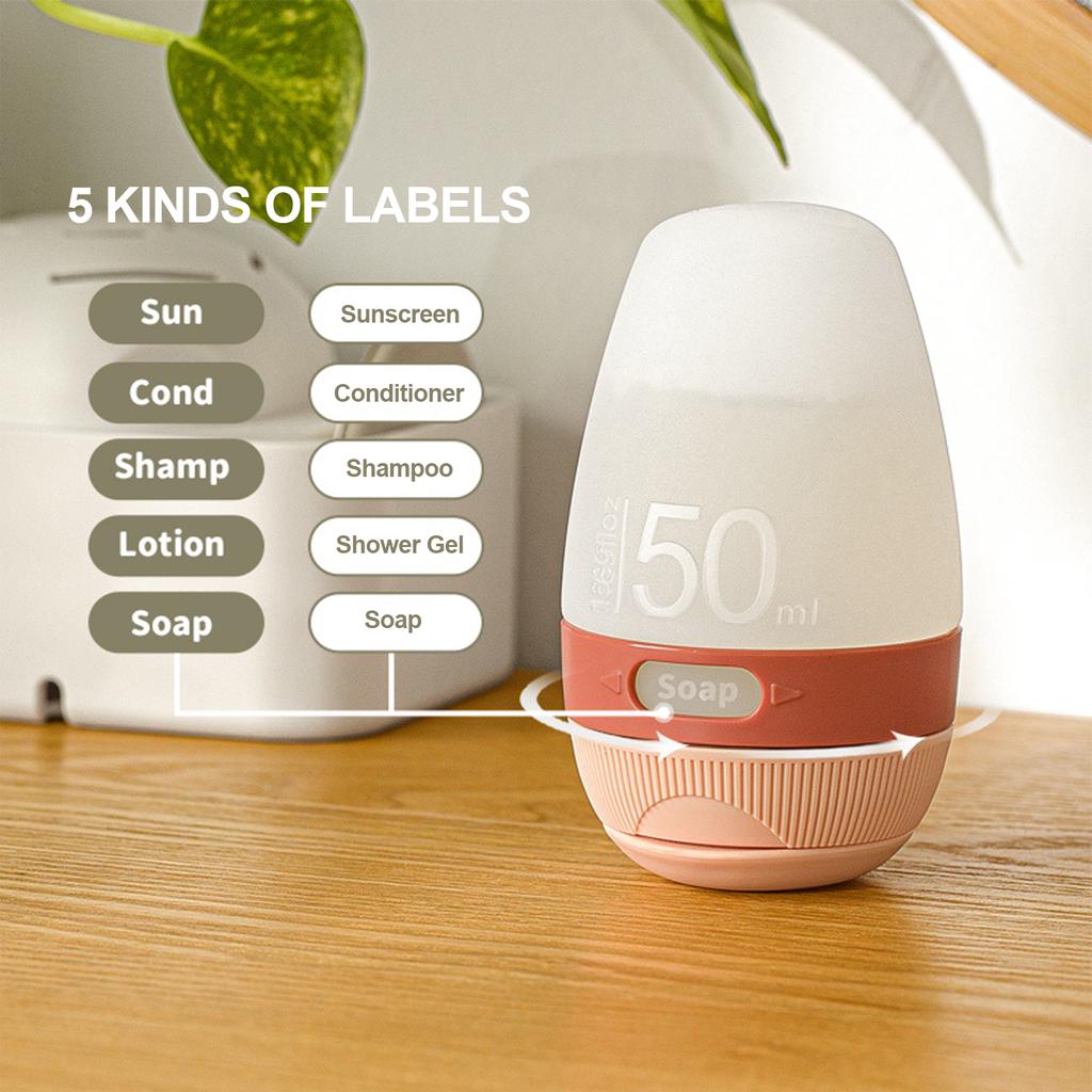 80mL Travel Bottle Leakproof Silicone Refillable Travel Containers Squeezable Travel Tube Cosmetic Toiletry Containers for Shampoo Lotion Soap