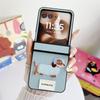 Cartoon Sausage Dog PU Leather Phone Case for Motorola Razr 70+ 60 50 Ultra Razr 70 60 50 Hinge Protection Shockproof Cover