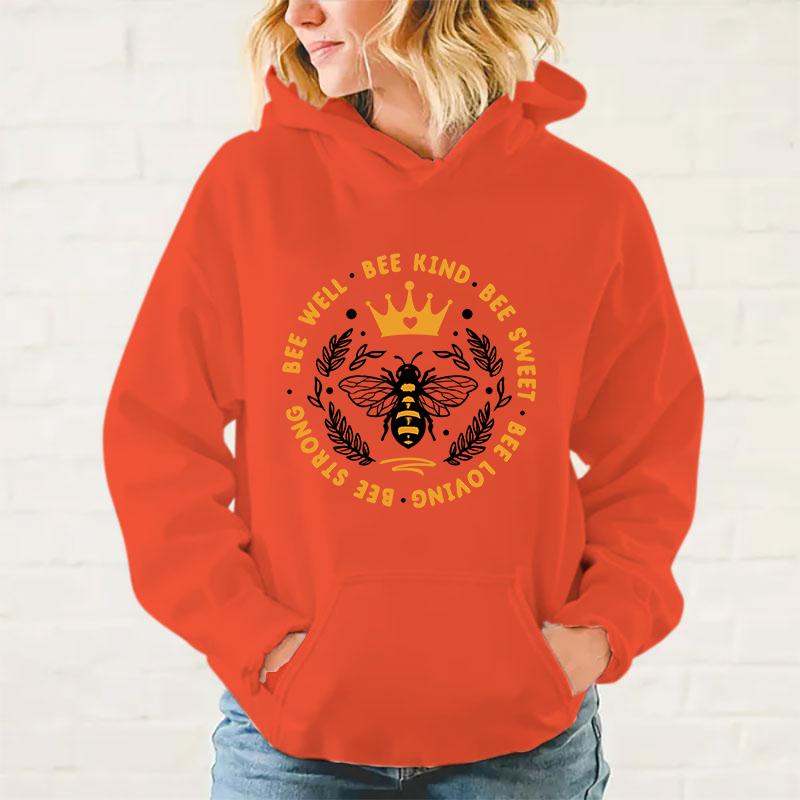 New Bee Happy Hoodies Damen Herren Lustige Harajuku Sweatshirts Unisex Oberteile