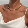 1 buc. Guler choker cu mărgele neregulate stil european și american, lanț pentru claviculă, feminin, guler simplu ins cu stea, cruce, franjuri