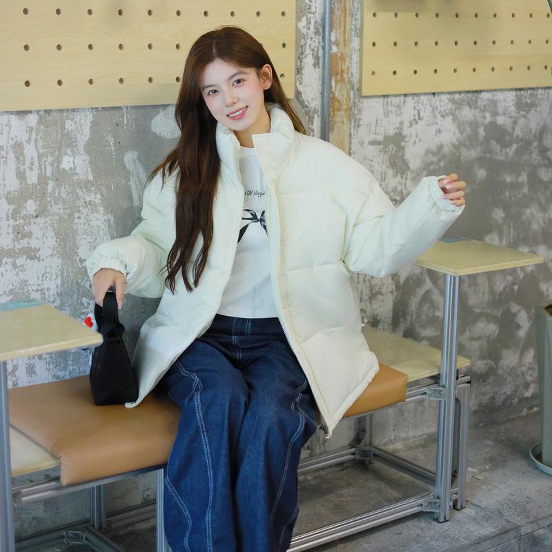 Winter Unisex Oversized Korte Opstaande Kraag Katoenen Jas