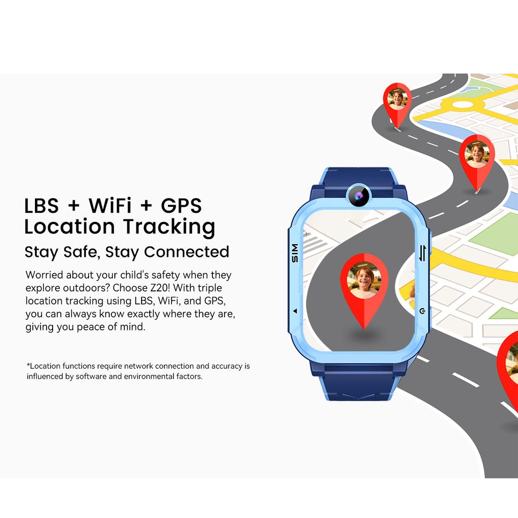 Blackview Smartwatch per bambini Z20, Videochiamata 4G, Localizzatore GPS, Batteria 800mAh, Impermeabile IP67, Chiamata SOS