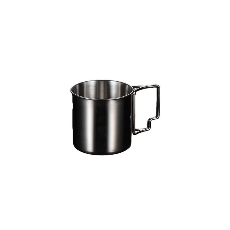 Qianxing 304 Stainless Steel Retro Camping Mug with Foldable Handle