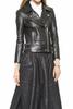 Stylish Black Leather Women Jacket Handmade Real Genuine Lambskin Motorcycle Biker