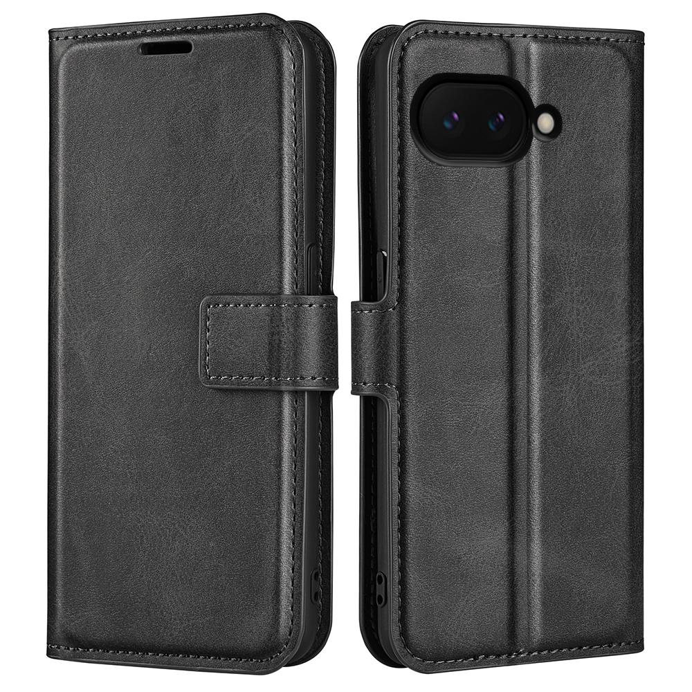 For Google Pixel 9a Stand Case Anti-Scratch Calf Texture Leather Phone Cover