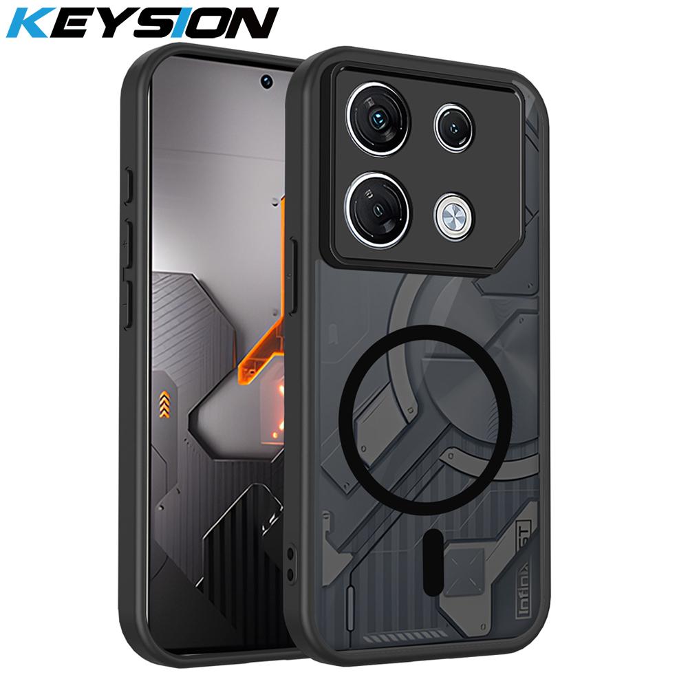 

KEYSION Magnetic Phone Case for for Infinix GT 20 Pro 5G Silicone+PC Matte Translucent Shockproof Cover for Infinix GT 20 Pro for Infinix GT 20 Pro чёрный