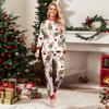 Christmas Print Cute Family Set Pajamas, Home Clothes, Family Set Long Sleeve Top Pants Set