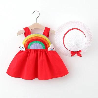 Abbigliamento per bambini nuovo vestito estivo per bambine neonata colore celebrità di Internet vestito colore arcobaleno