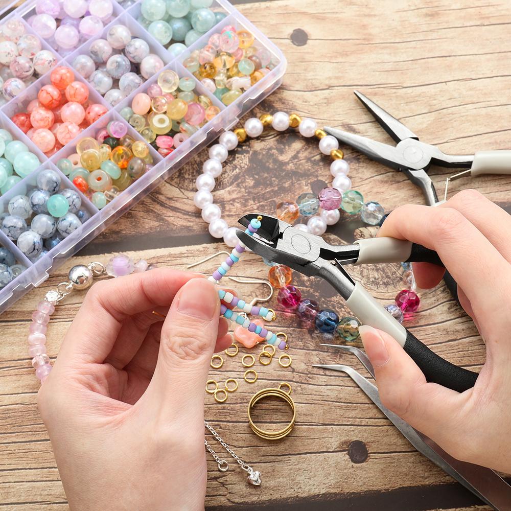 High-carbon Steel Jewelry Making Pilers Durable Needle Round Nose Cutting Wire Diagonal Pliers for Jewelry Making Repair Tools