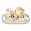 Wooden Afternoon Tea Set Role Playing Playset Educational Cake for